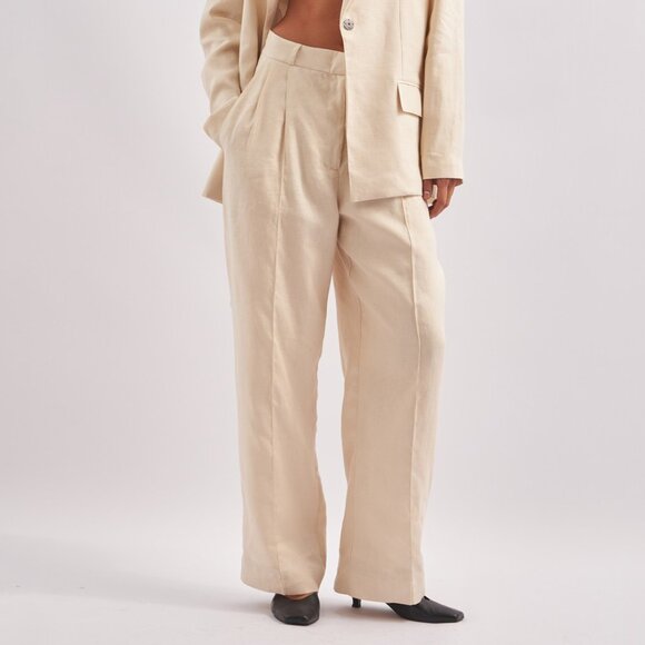 Rocio Canvas Anab Natural Linen Pants Trousers Size 36 US 4 - Picture 1 of 10
